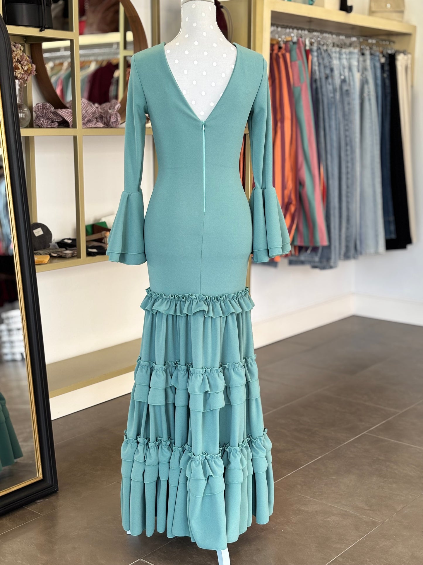 Traje flamenca Irene Verde