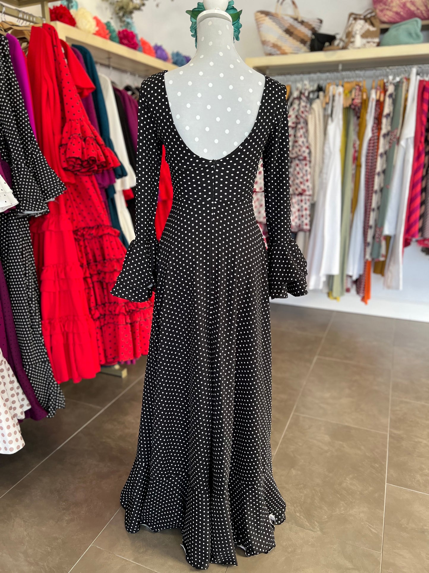 Traje Flamenca Almeria Negro