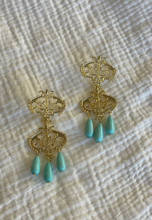 Pendiente Granada turquesa