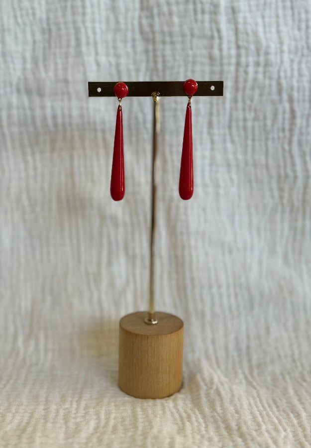Pendiente Coral Rojo