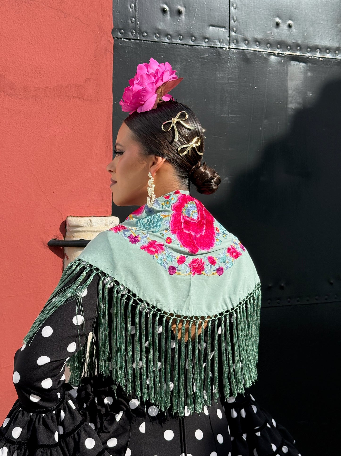 Mantón Cristina Verde Agua