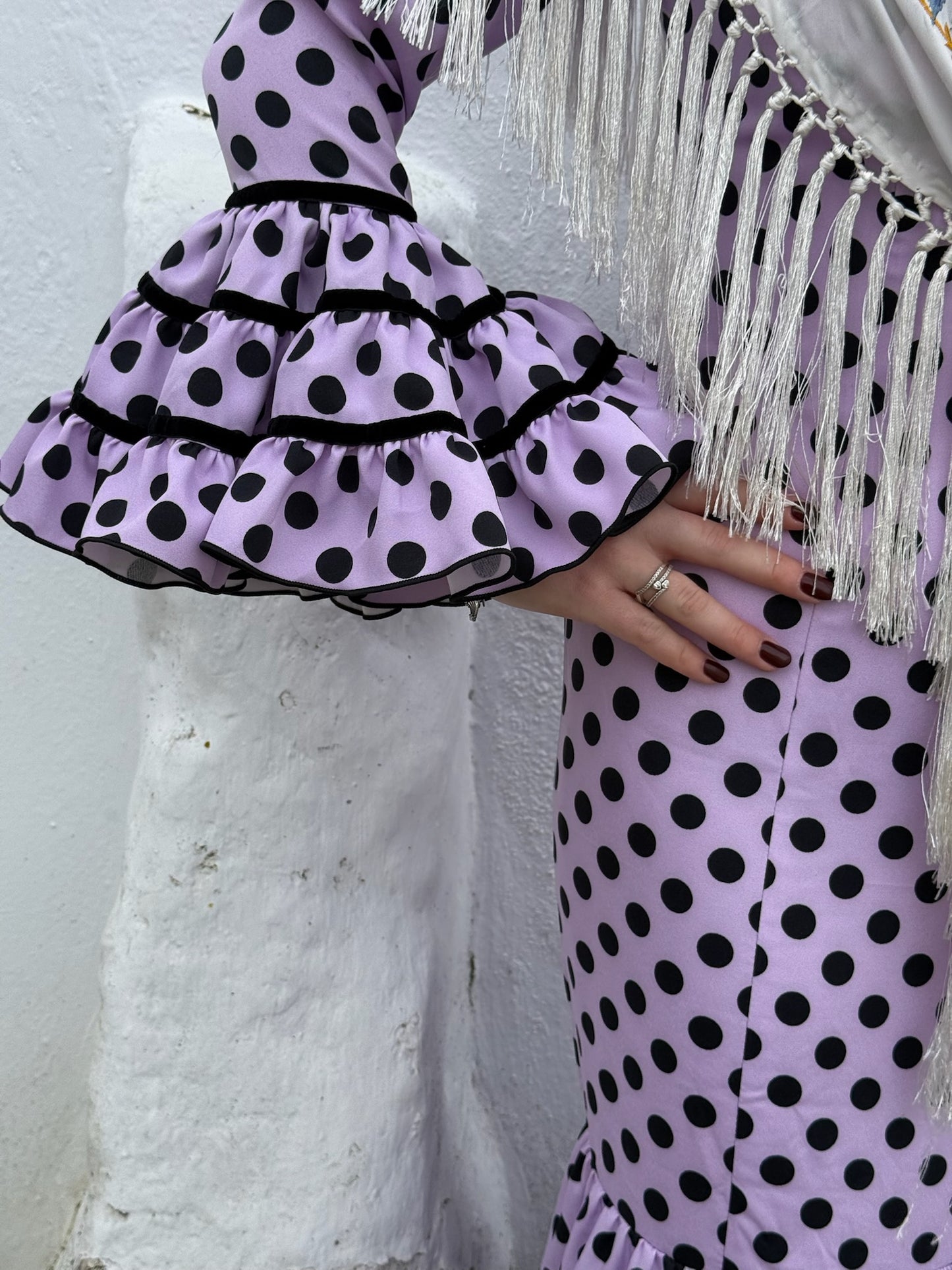 Traje flamenca Écija lila