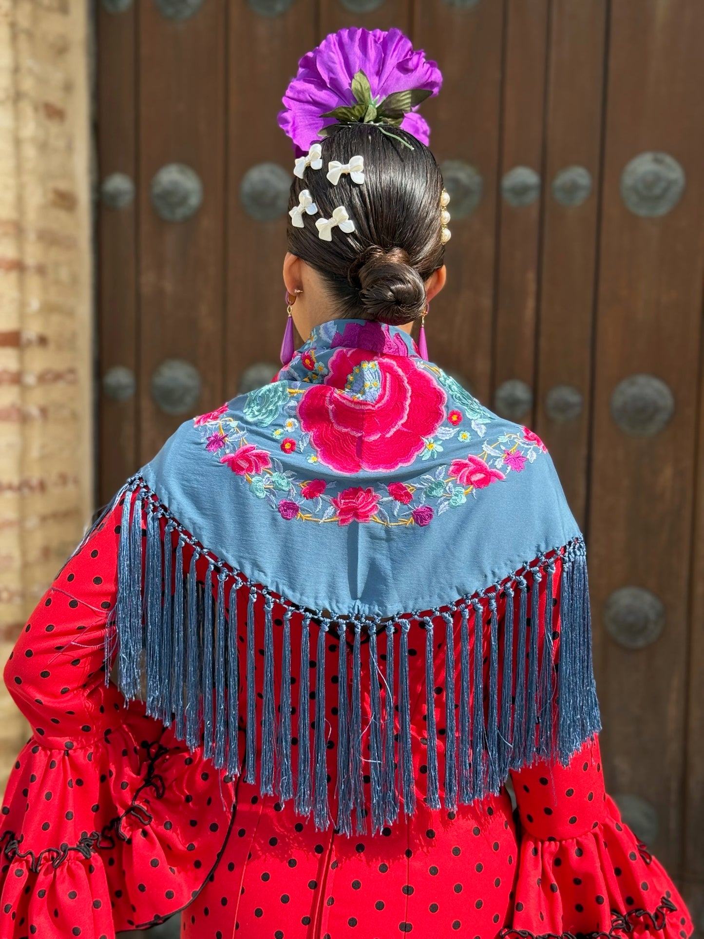 Mantón Cristina Azul Ducado