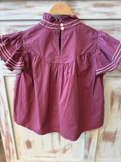 Camisa Bordada Burdeos