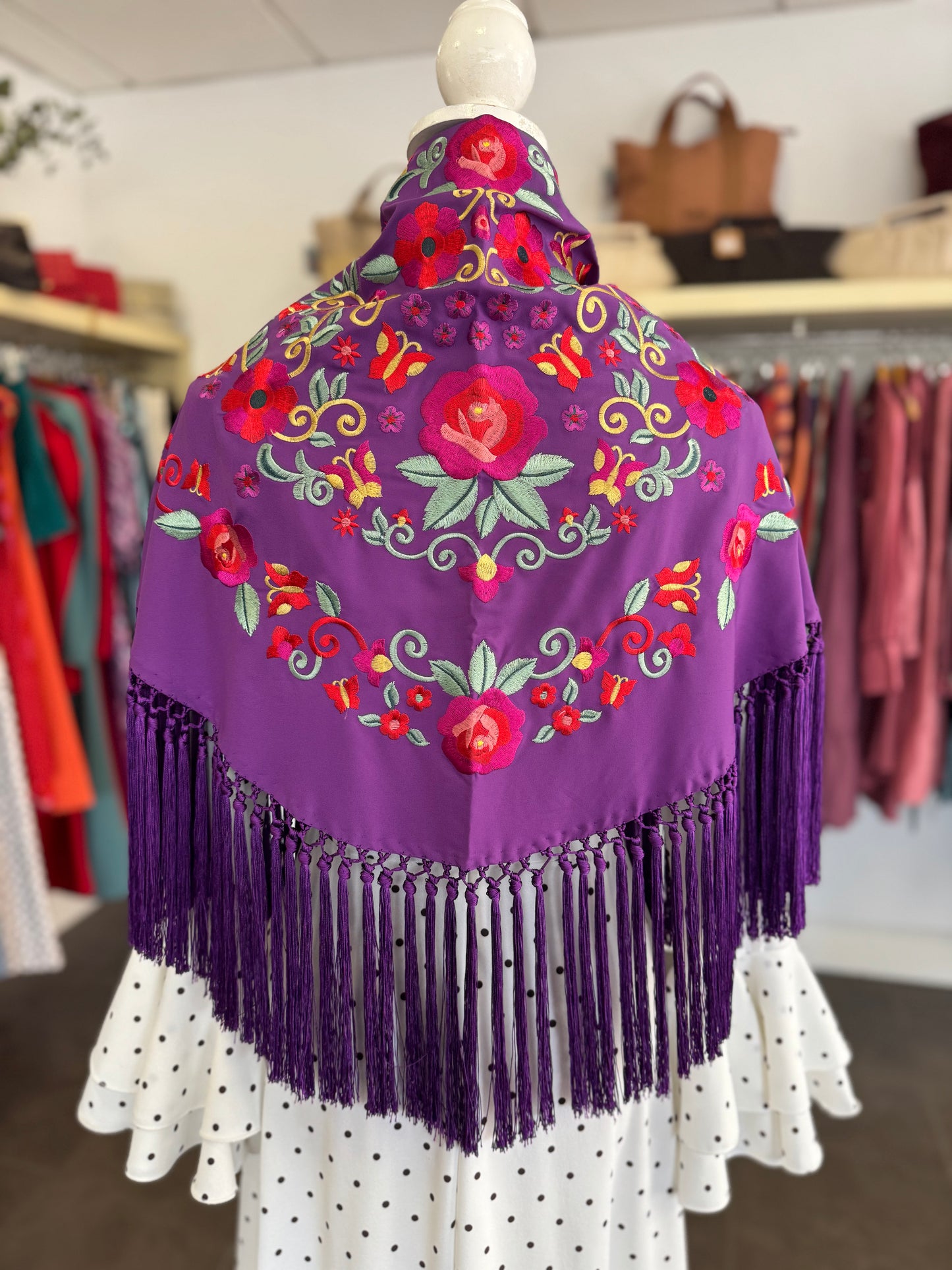 Mantón Jimena Morado