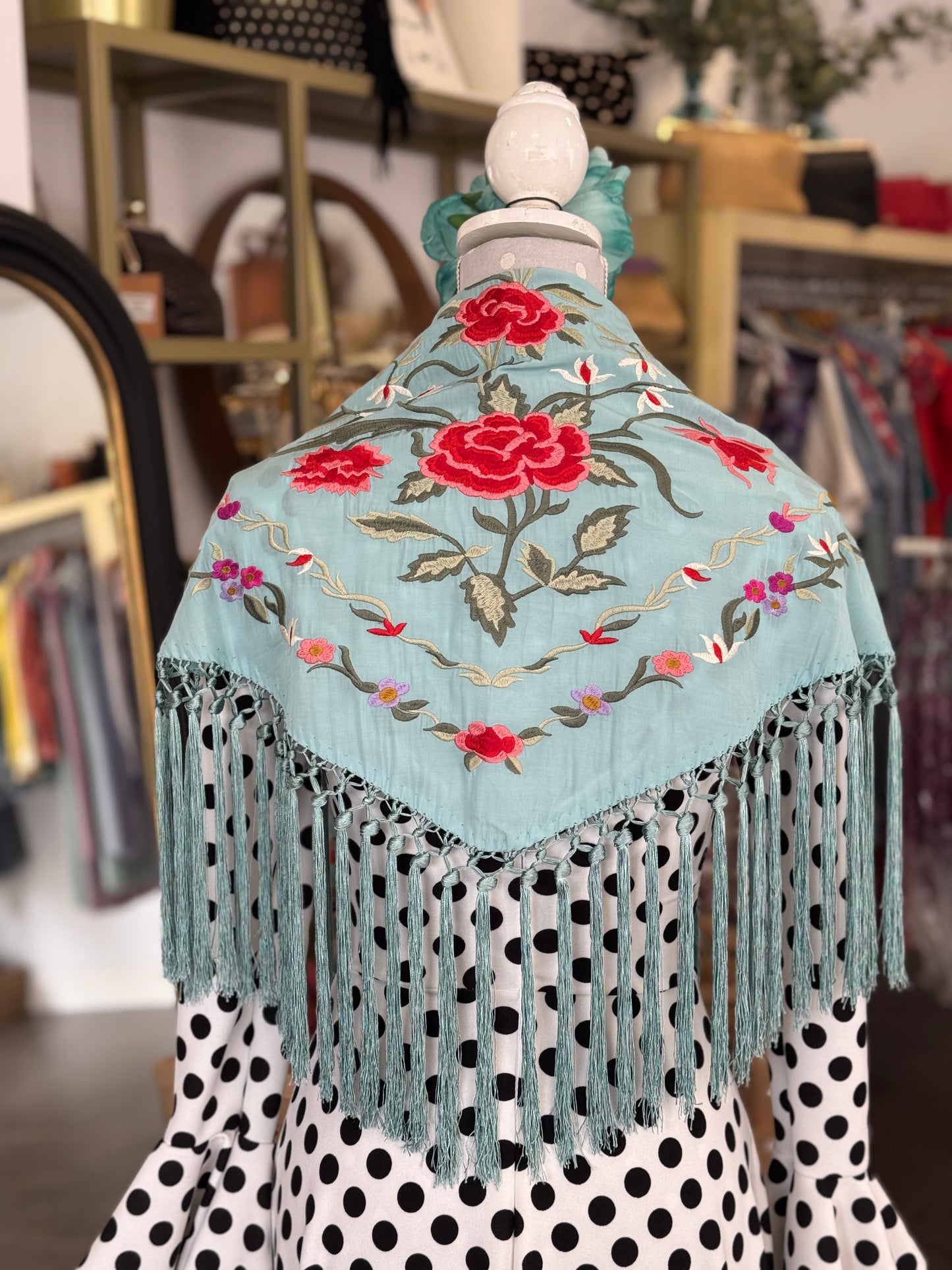 Mantón Lucia Turquesa