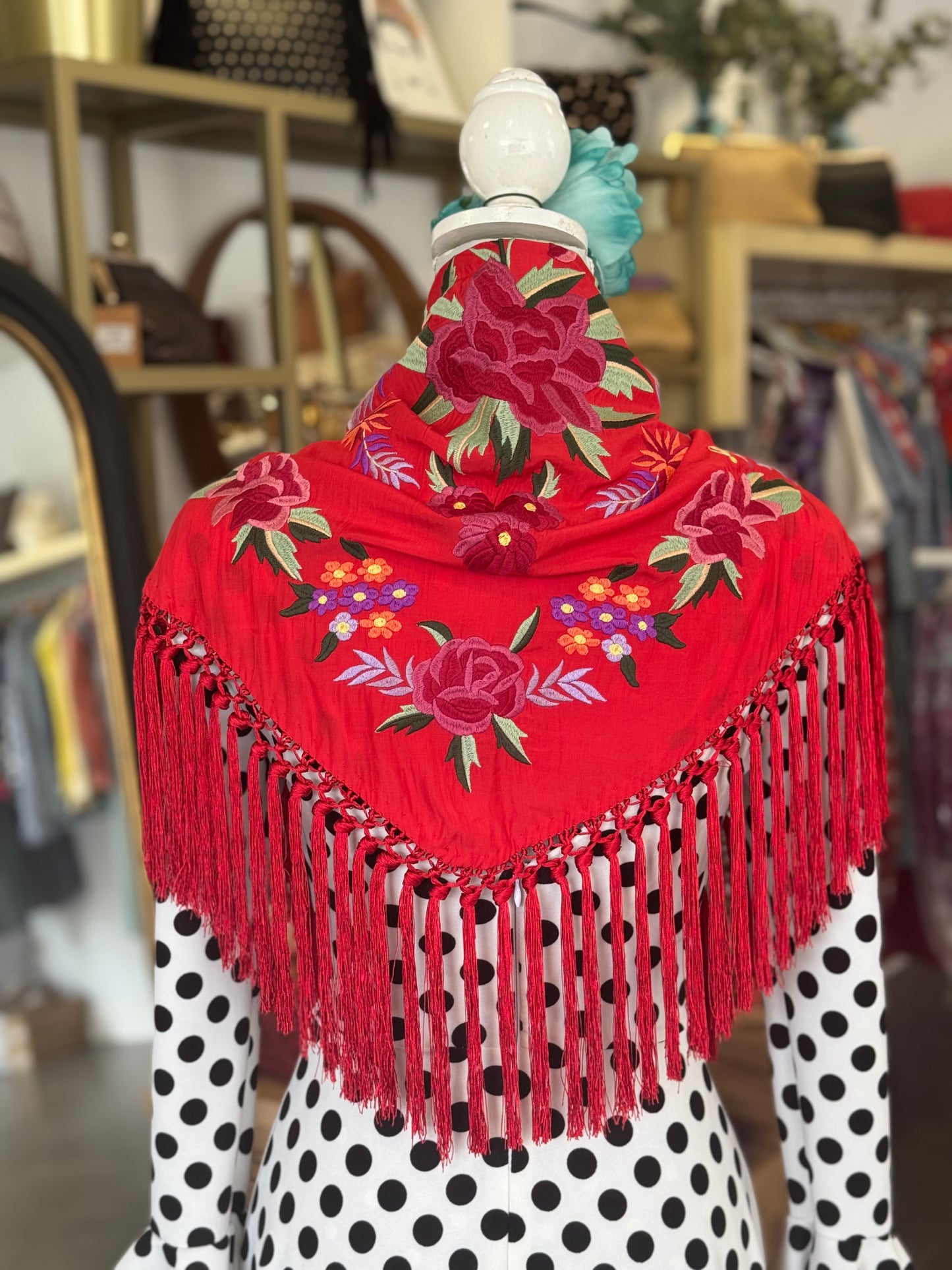 Mantón Laura Rojo