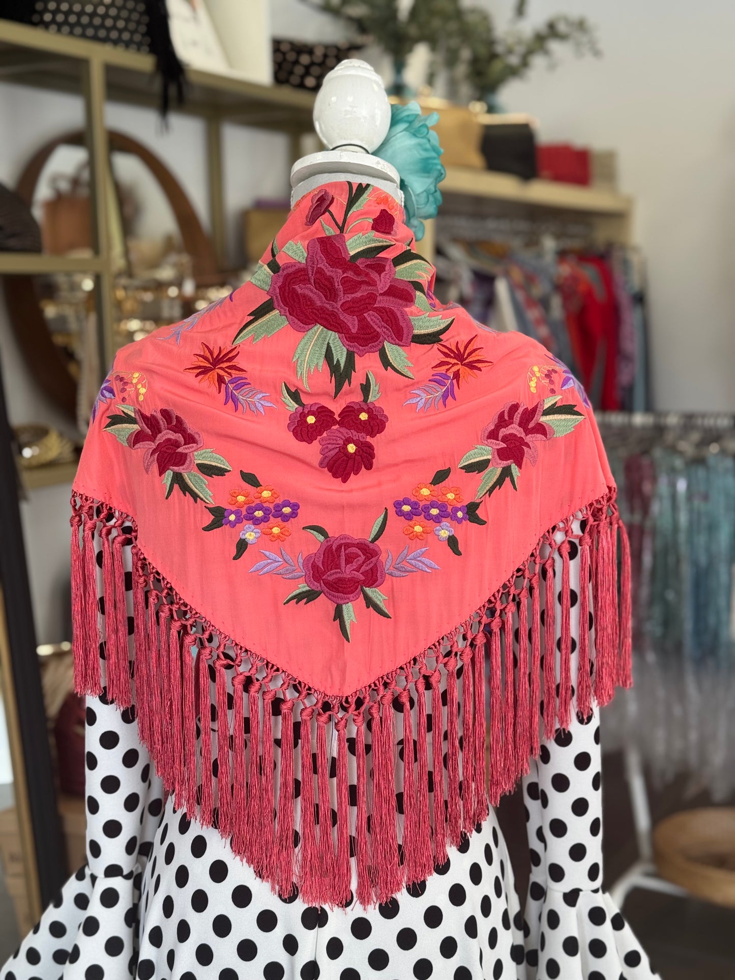 Mantón Laura Coral