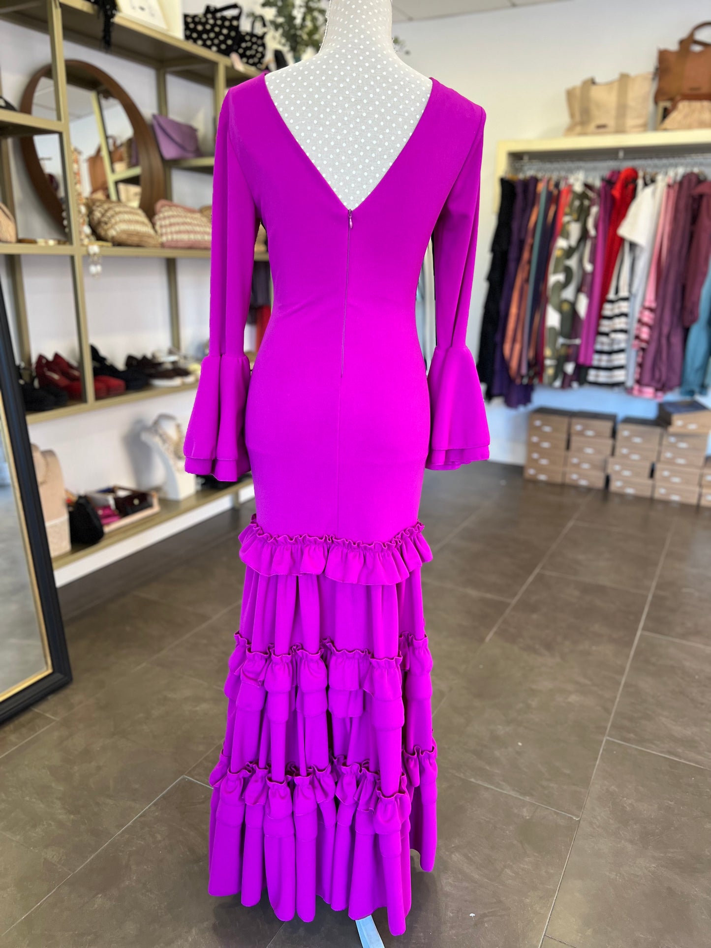 Traje Flamenca Irene Buganvilla