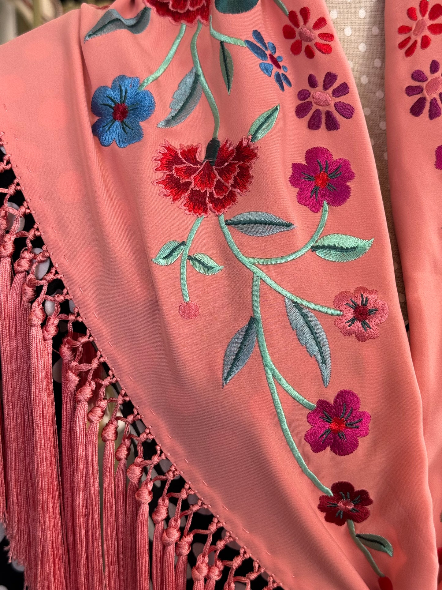 Mantón clavel melocotón