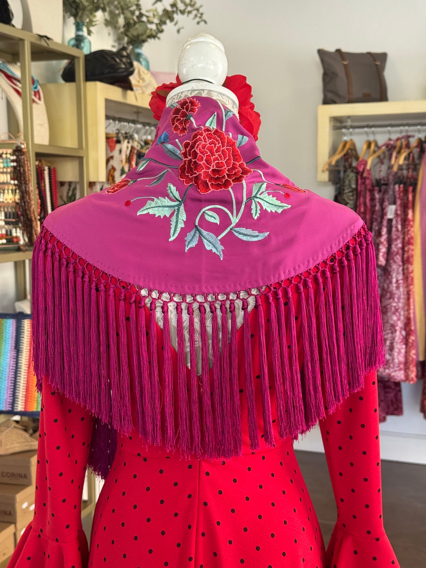Mantón clavel buganvilla