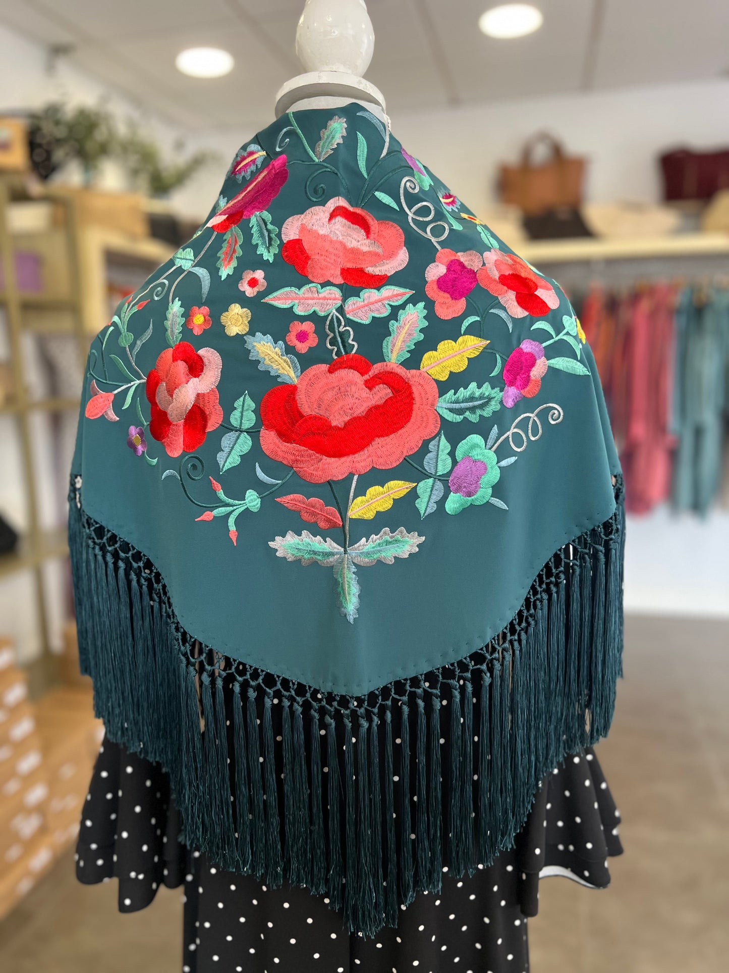 Mantón Valeria Verde Oscuro