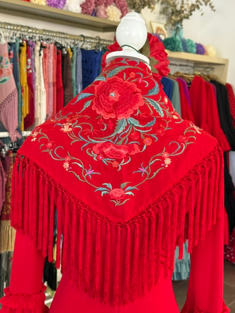 Mantón Alcazar Rojo