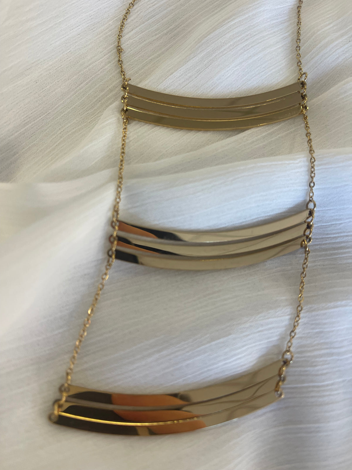 Collar Largo Triple Placa
