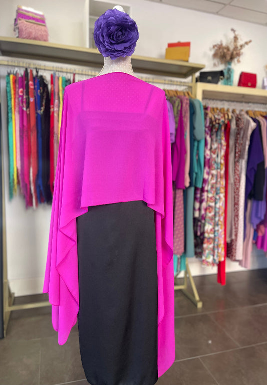 Capa de gasa rosa fucsia