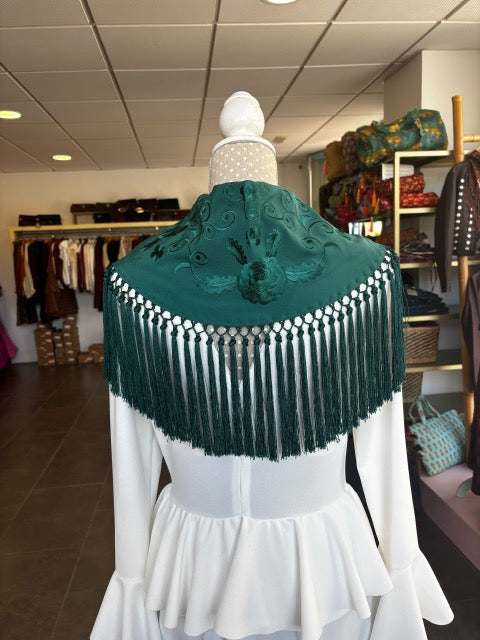 Mantón Al Tono Juvenil Verde Oscuro