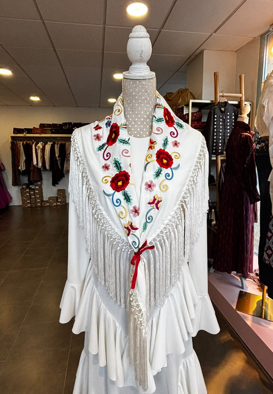 Mantón Granada Blanco