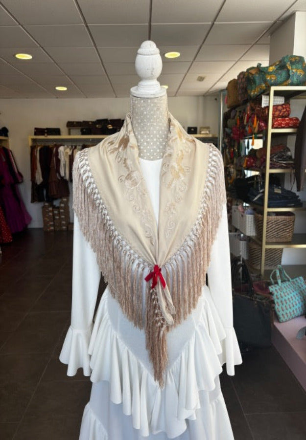 Mantón Al Tono Juvenil Beige