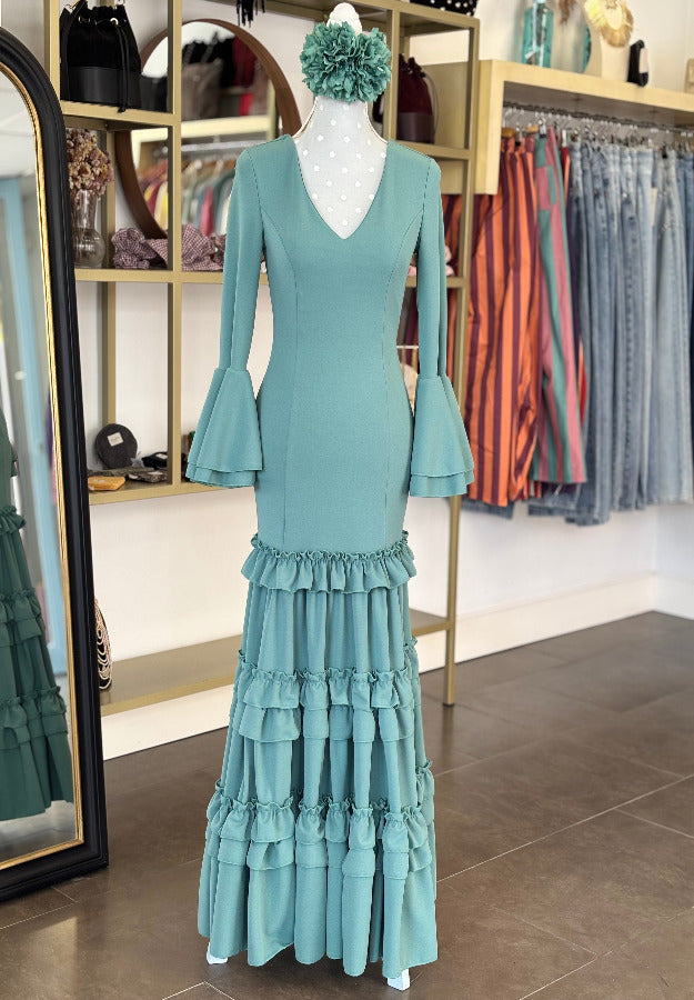 Traje flamenca Irene Verde