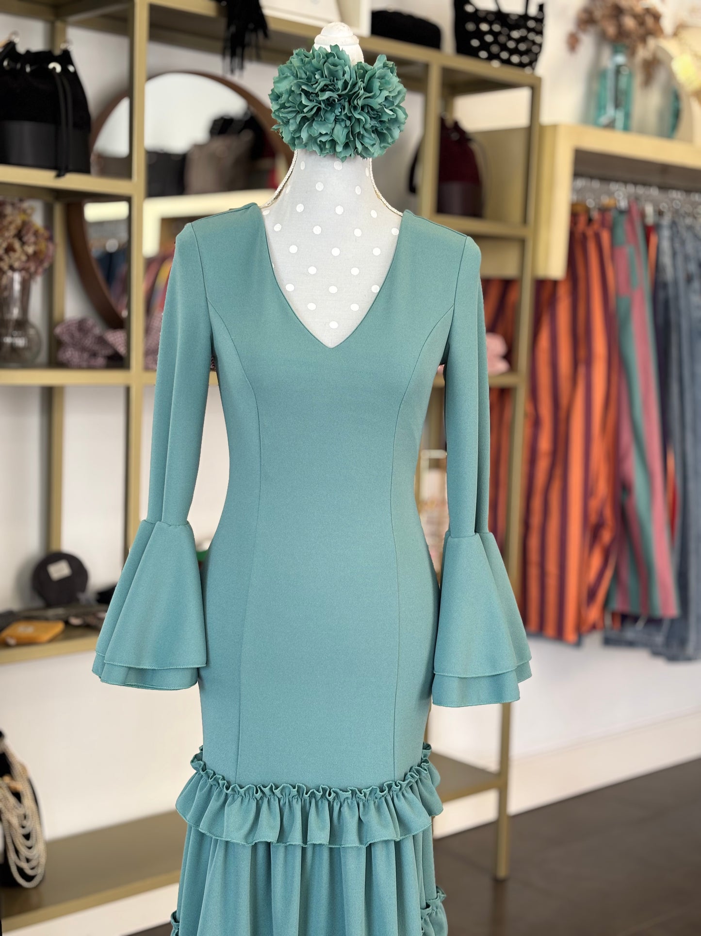 Traje flamenca Irene Verde