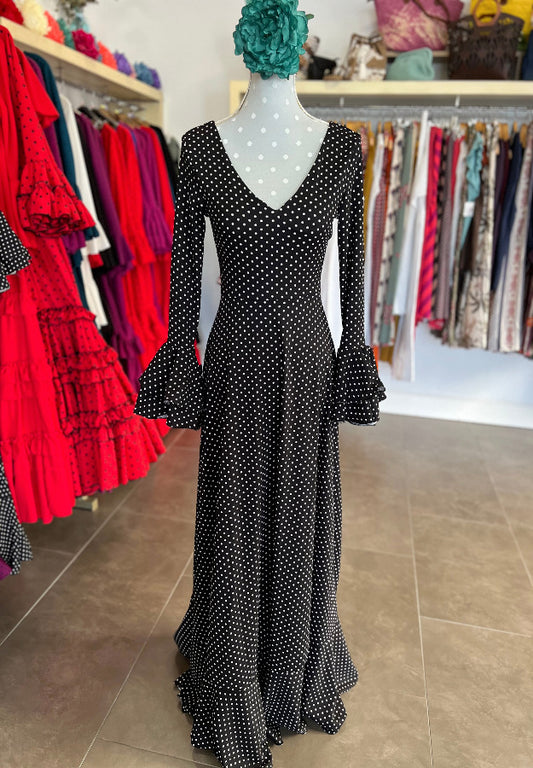 Traje Flamenca Almeria Negro