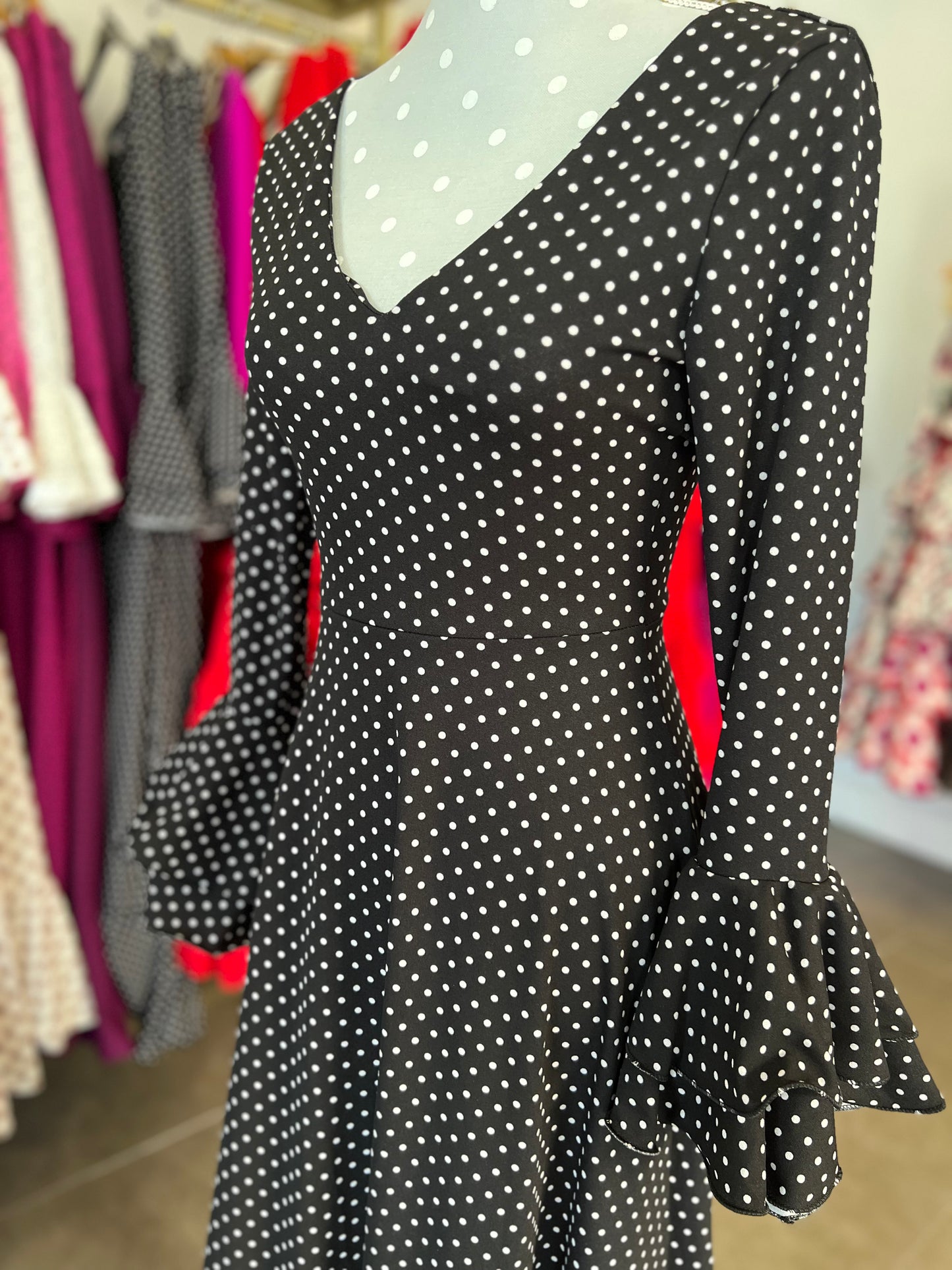 Traje Flamenca Almeria Negro