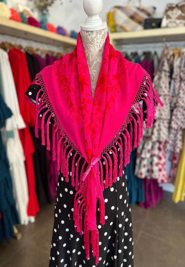 Mantón Cantillana Fucsia