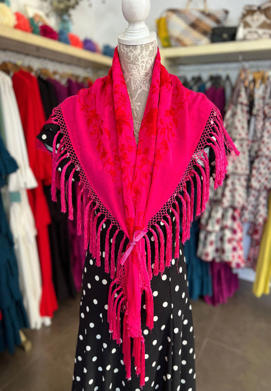 Mantón Cantillana Fucsia
