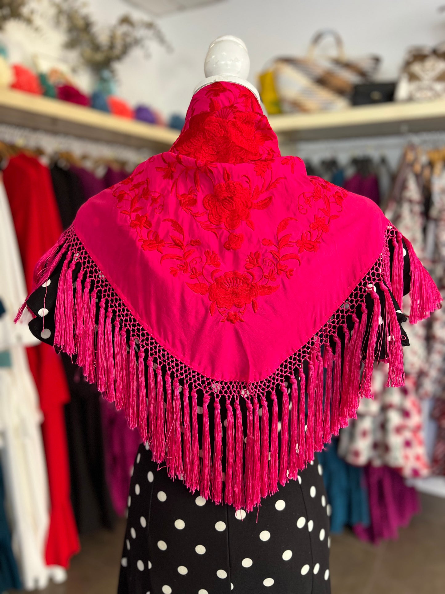 Mantón Cantillana Fucsia