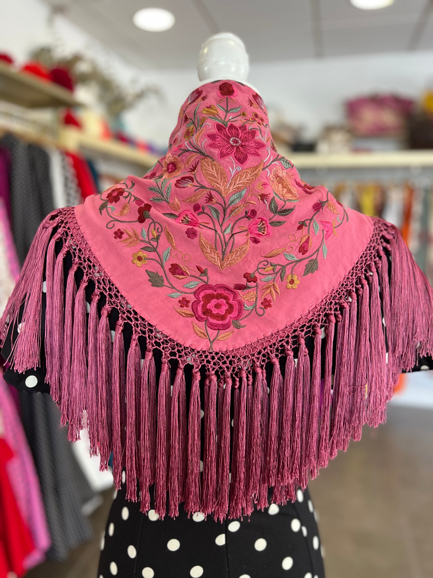 Mantón Cantillana Doble Rosa