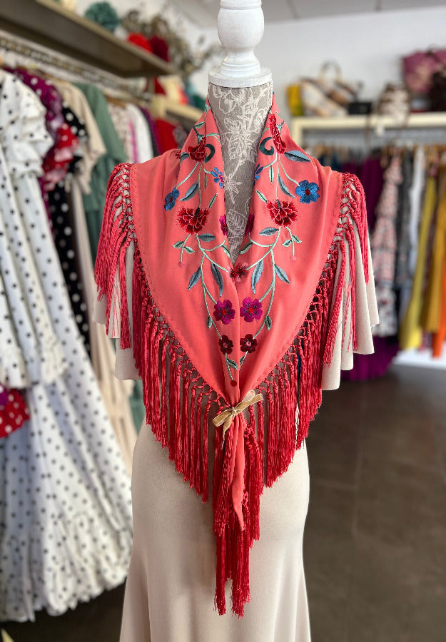 Mantón Clavel Coral