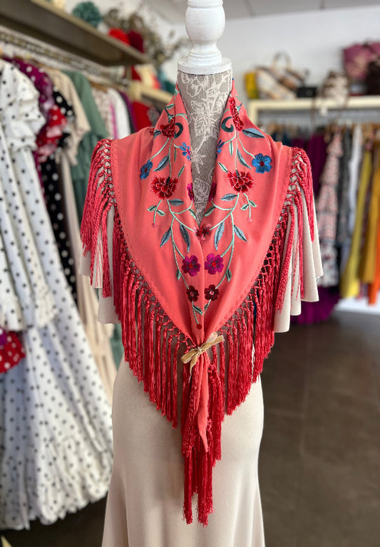 Mantón Clavel Coral
