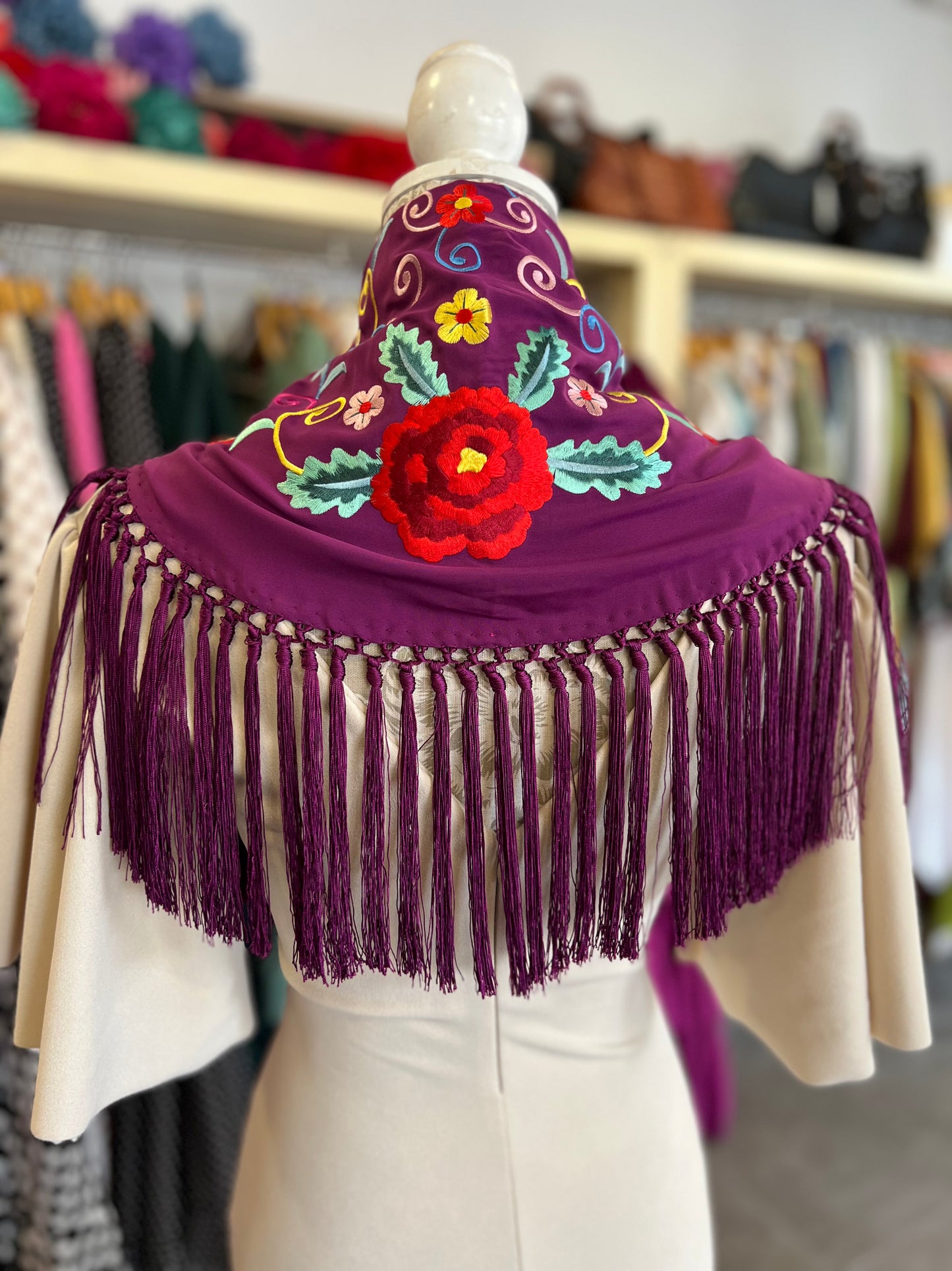 Mantón Granada Berenjena