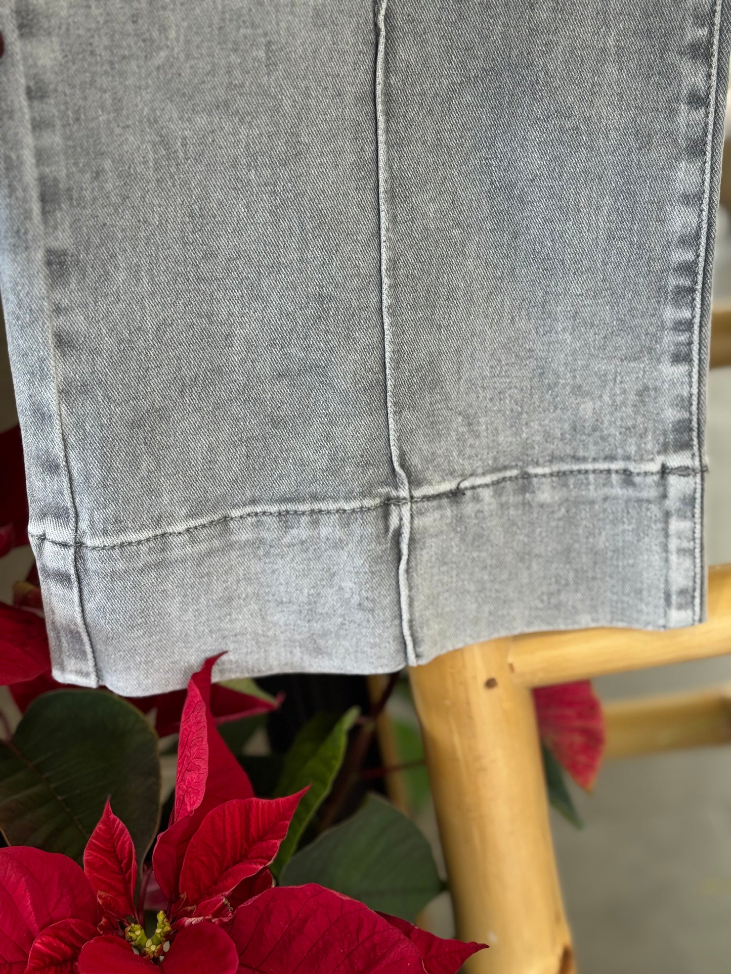 Pantalón Vaquero Gris Wide Leg