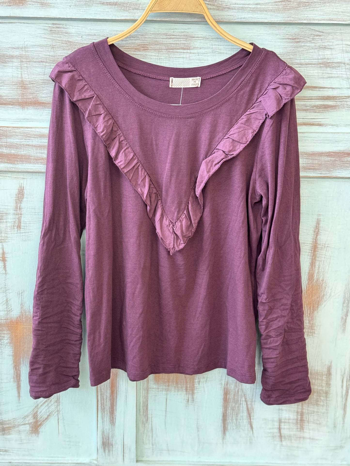 Camiseta Volantes Burdeos