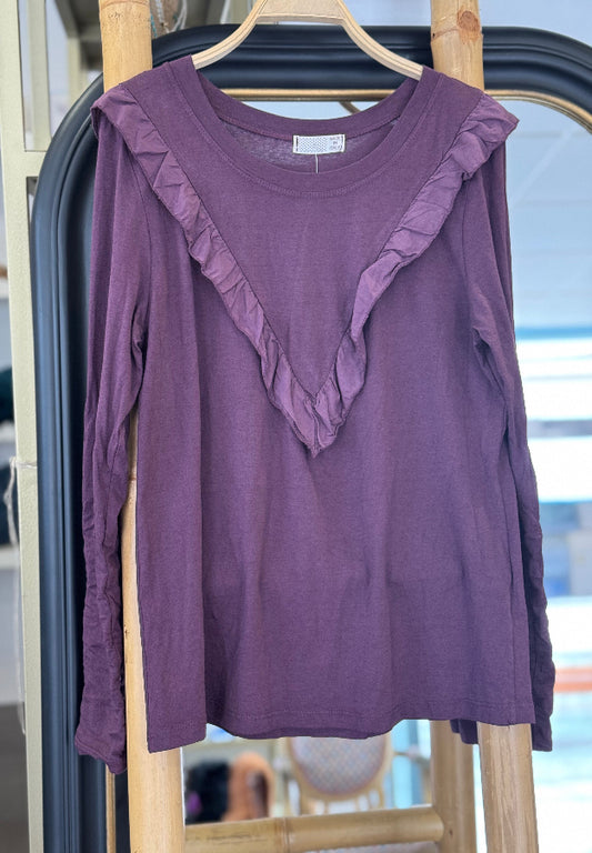 Camiseta Volantes Burdeos