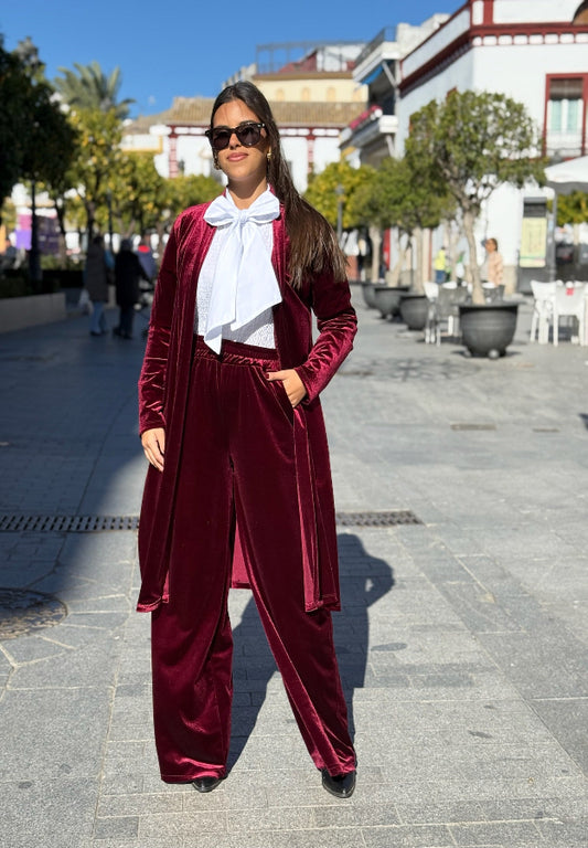 Kimono Victoria Burdeos