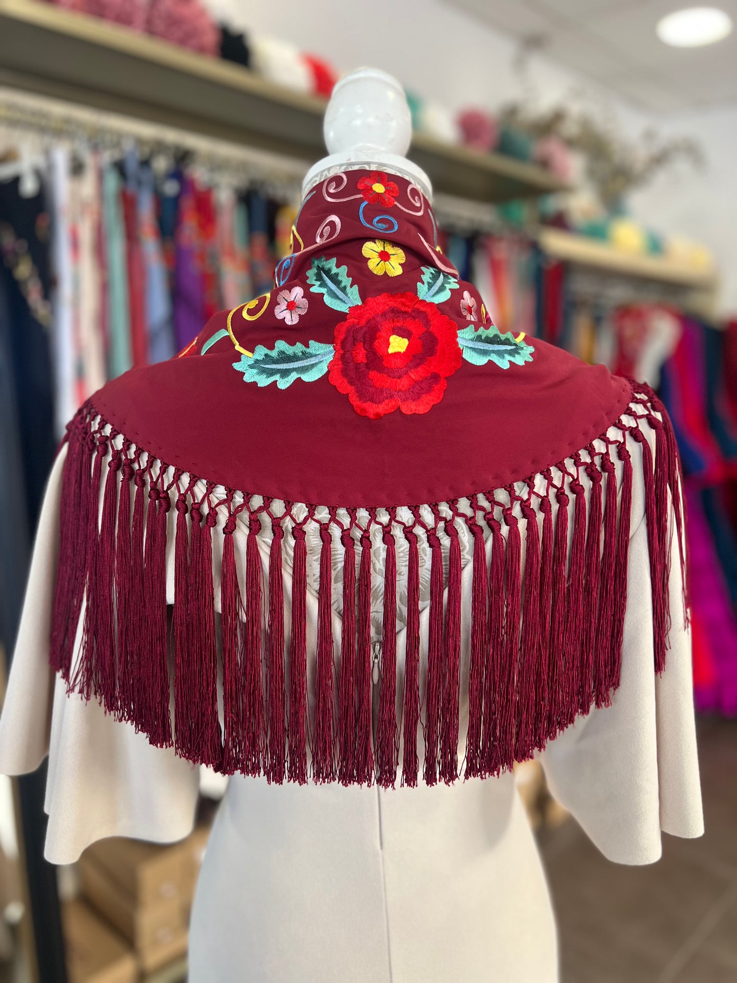 Mantón Granada Burdeos