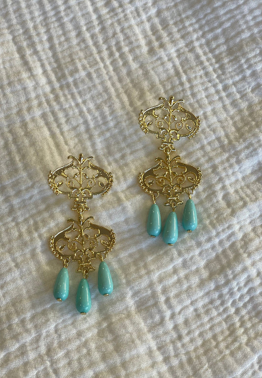 Pendiente Granada turquesa