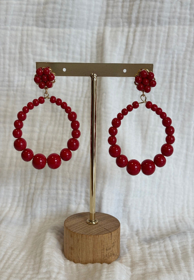 Pendiente Marta rojo