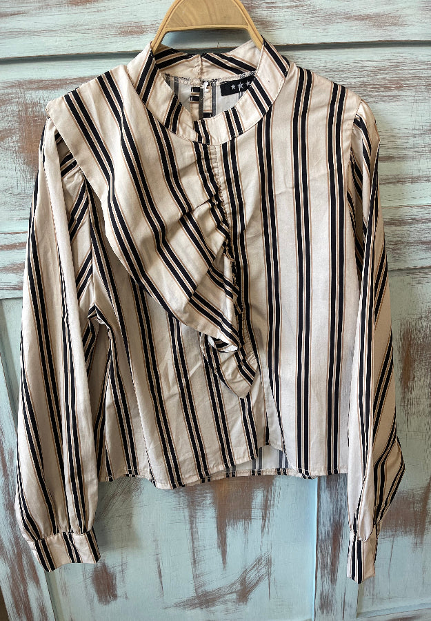 Blusa Carlota Beige y Negra