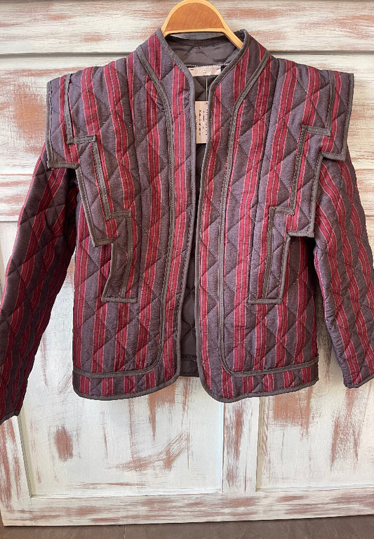 Chaqueta Manuela Gris y Burdeos