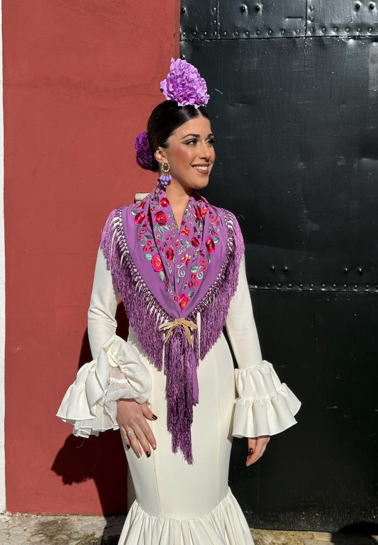 Mantón María lila