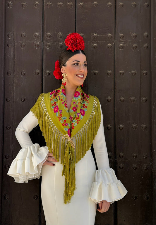 Mantón María pistacho
