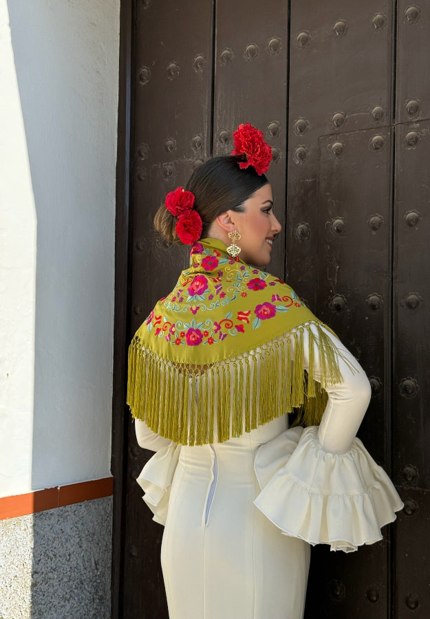 Mantón María pistacho