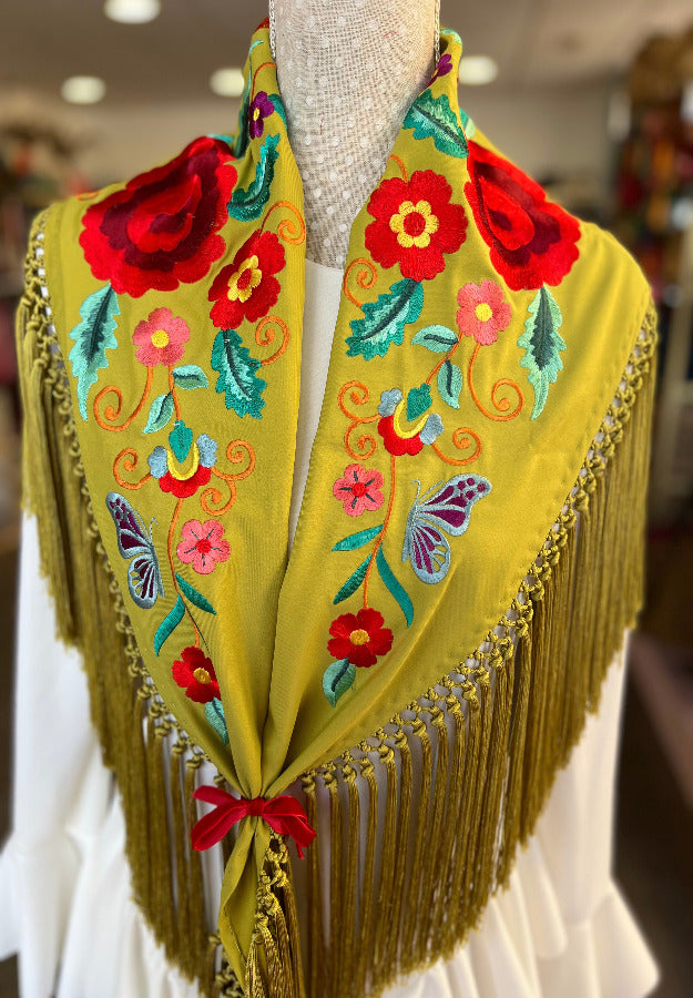 Mantón Celia Verde Pistacho