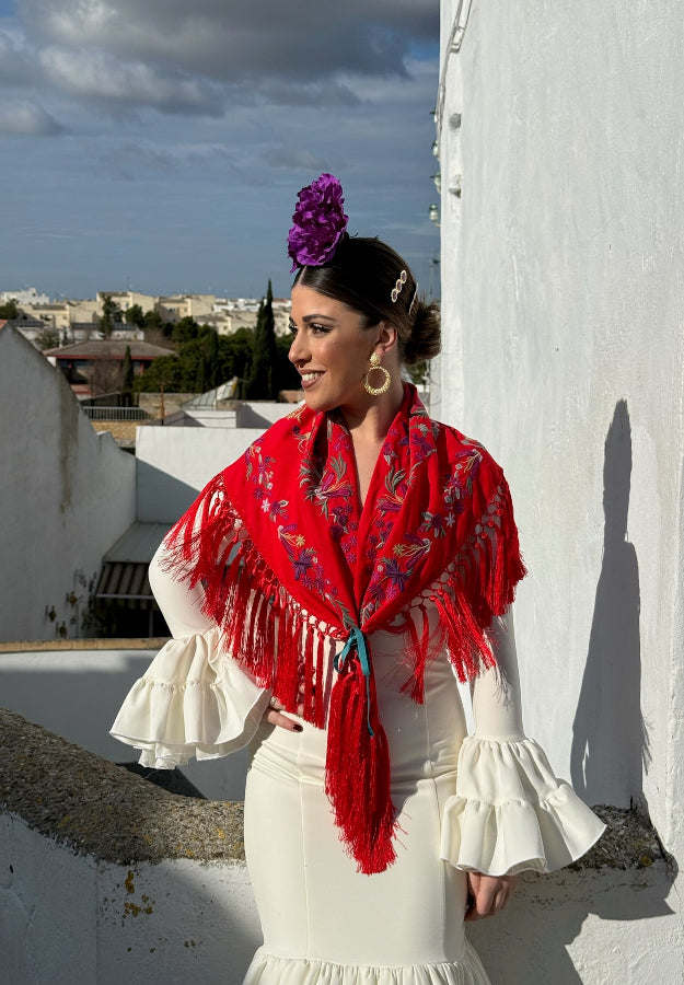 Mantón Triana rojo