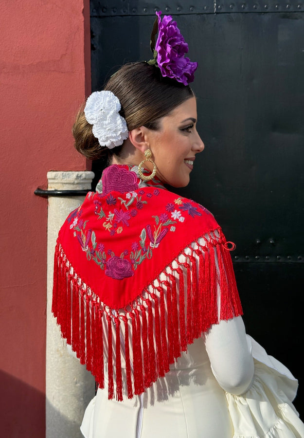 Mantón Triana rojo