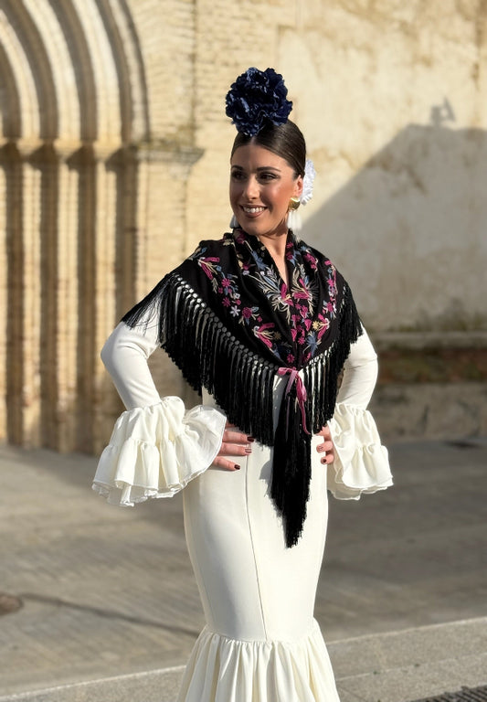 Mantón Triana negro