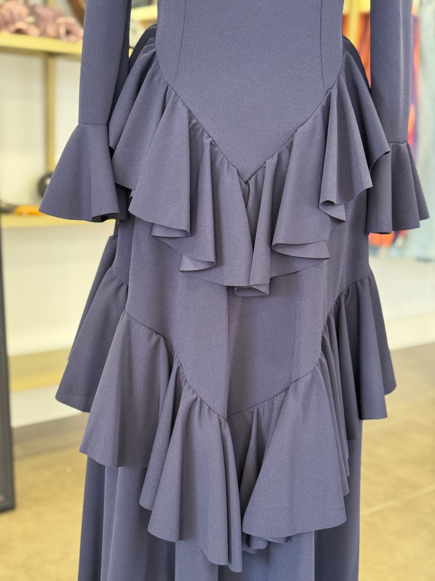 Traje flamenca Sevilla azul marino